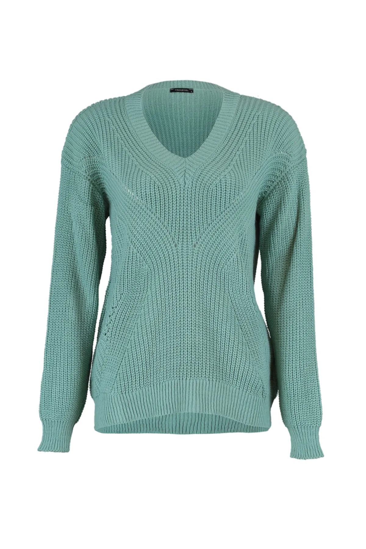 Trendyol Collection  Mintfarbener Strickpullover mit Lochmuster TWOAW21KZ0690