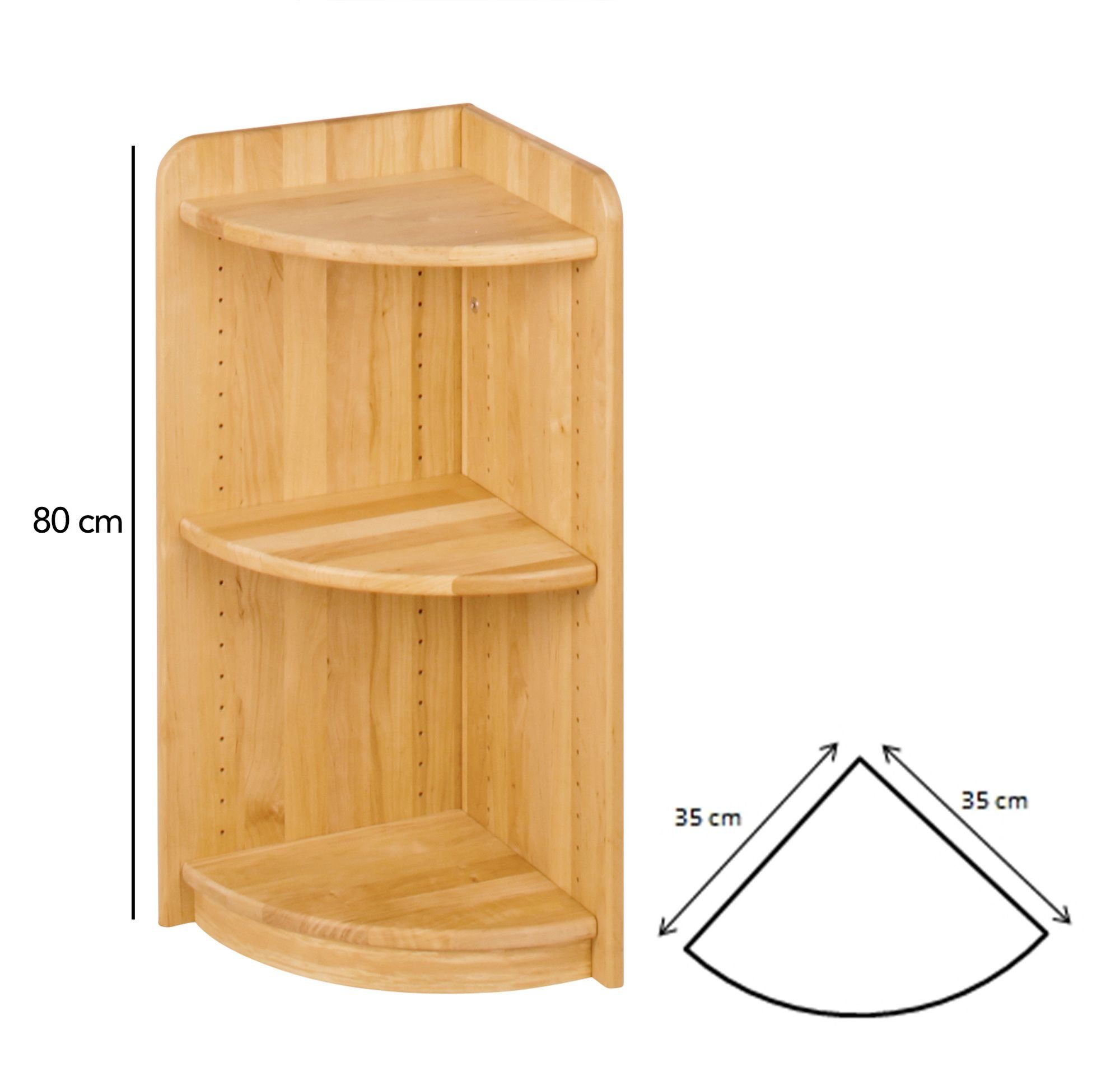 BioKinder - Das gesunde Kinderzimmer Eckregal Lara, 80 cm mit 1 Einlegeboden