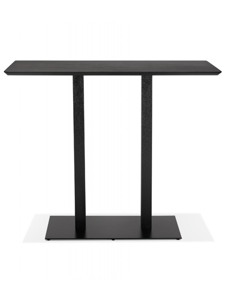 KADIMA DESIGN Hochtisch Industriell Holz Metall | Bar Tisch mit Doppelsockel in Schwarz günstig kaufen