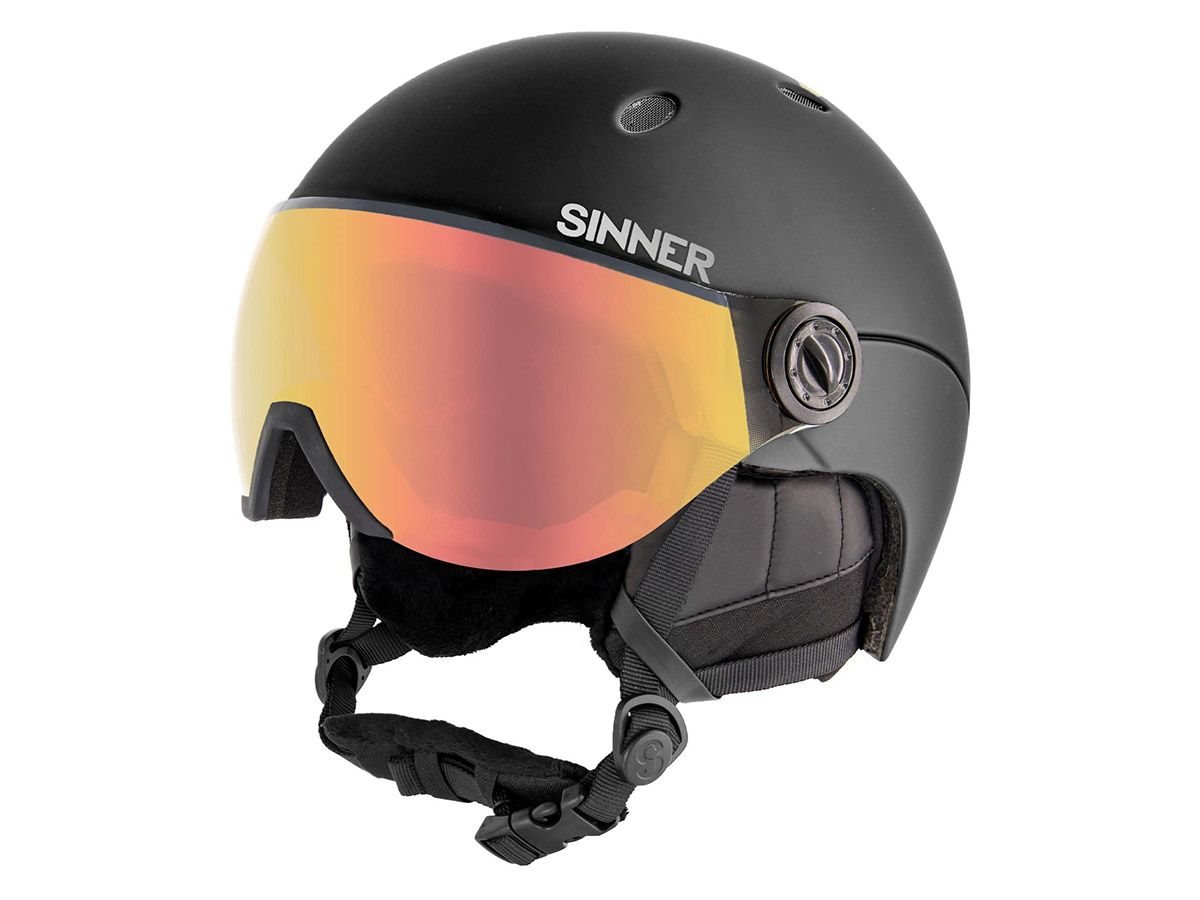 Sinner Titan Black Red Skihelm mit Visier