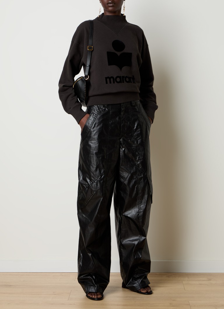 Maglione Isabel Marant Moby con stampa logo floccata e collo alto