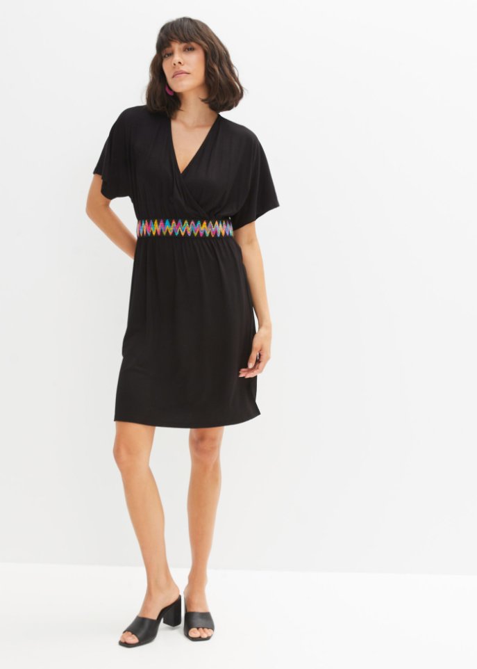 Jerseykleid mit dekorativem Tape