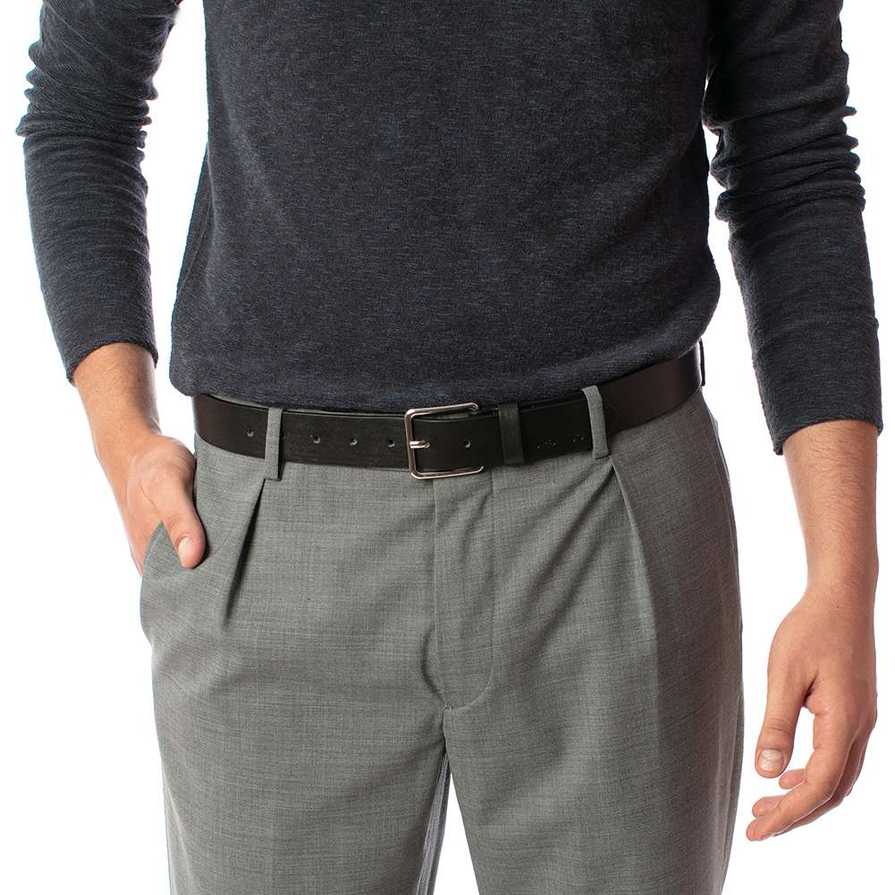 LEANDRO LIDO Comfort Casual Herren Gürtel schwarz