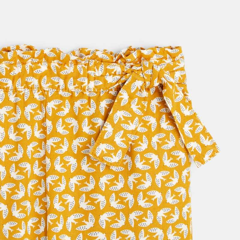 Pantalon fluide imprimé jaune fille