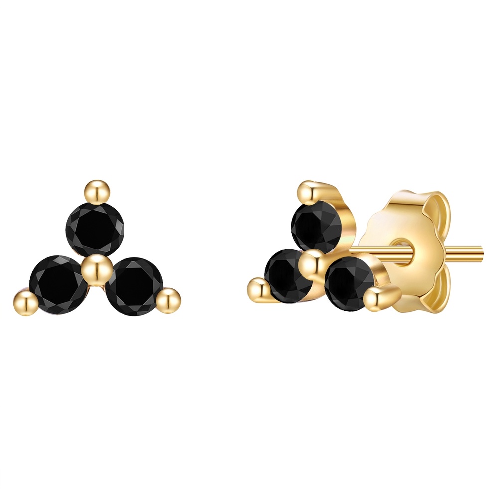 Glanzstücke München Puces d'oreilles en argent Argent sterling Oxyde de zirconium (CZ) en Or jaune Boucles d'oreilles
