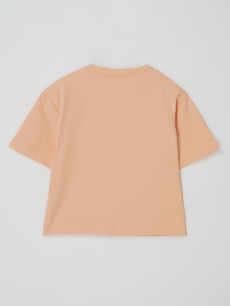 Boxy Fit T-Shirt mit Print in apricot
