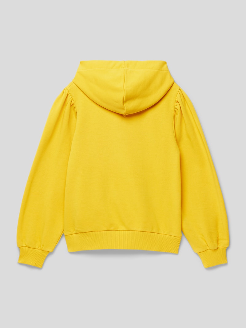 Hoodie mit Label-Stitching in gelb