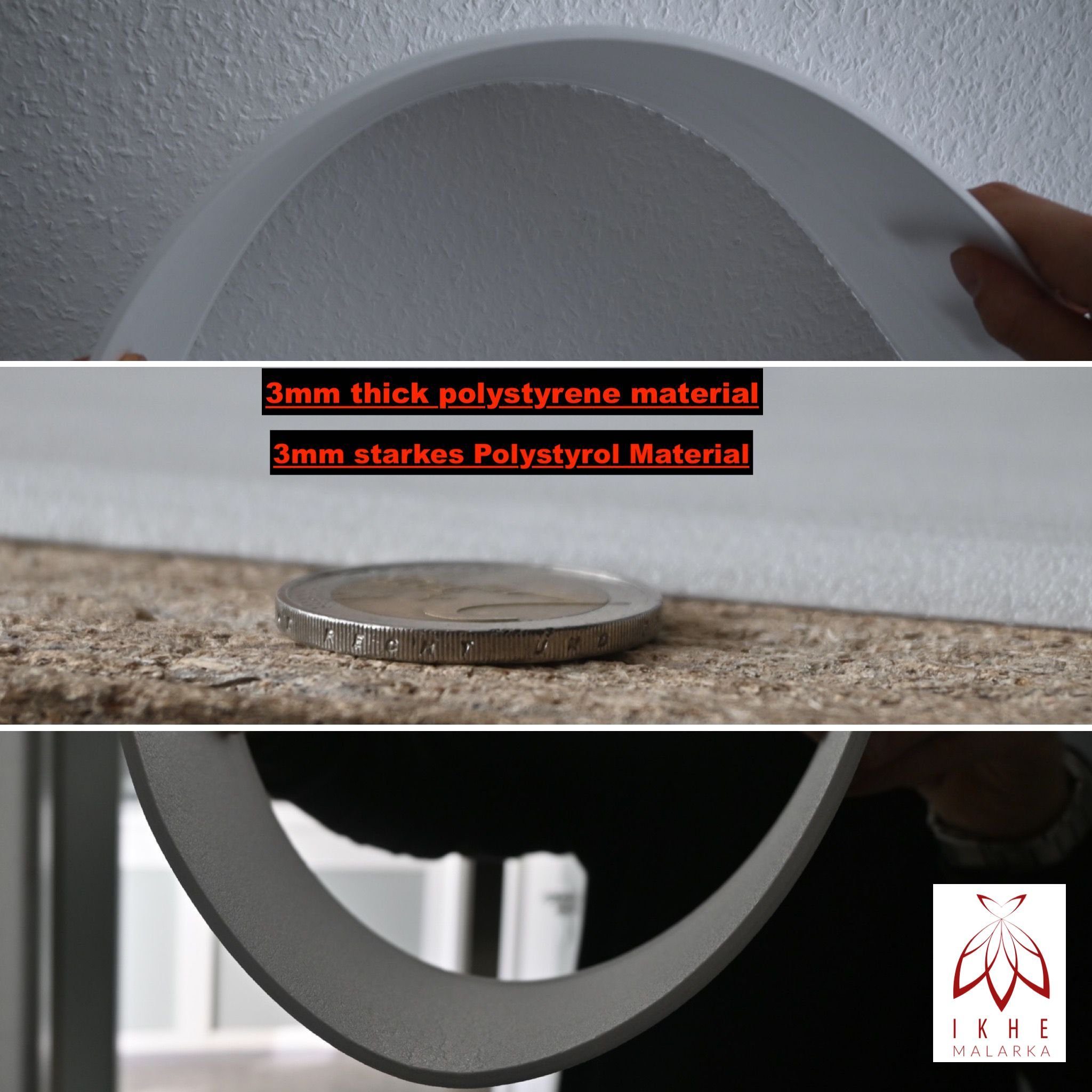 IKHEMalarka 3D Wandpaneel 20qm / 120 Stück Wandpaneele Deckenpaneele 3mm stärke, BxL: 16,70x100,00 cm