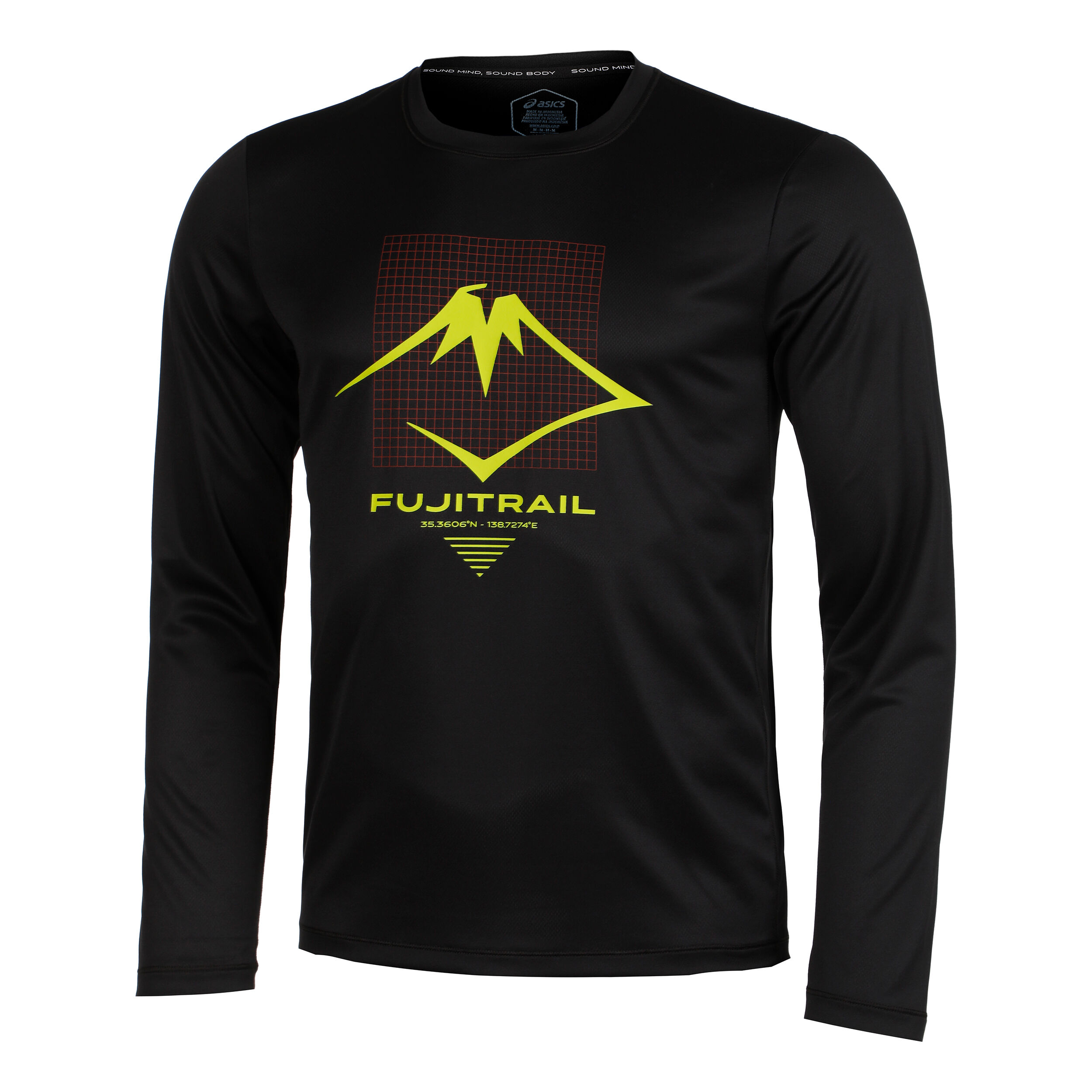 Fujitrail Logo Lauftop Herren - Schwarz, Dunkelrot