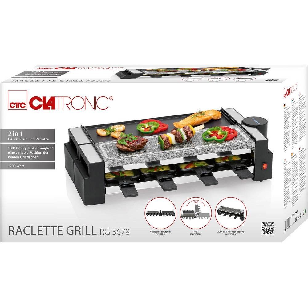 CLATRONIC Raclette Raclette Grill mit heißem Stein