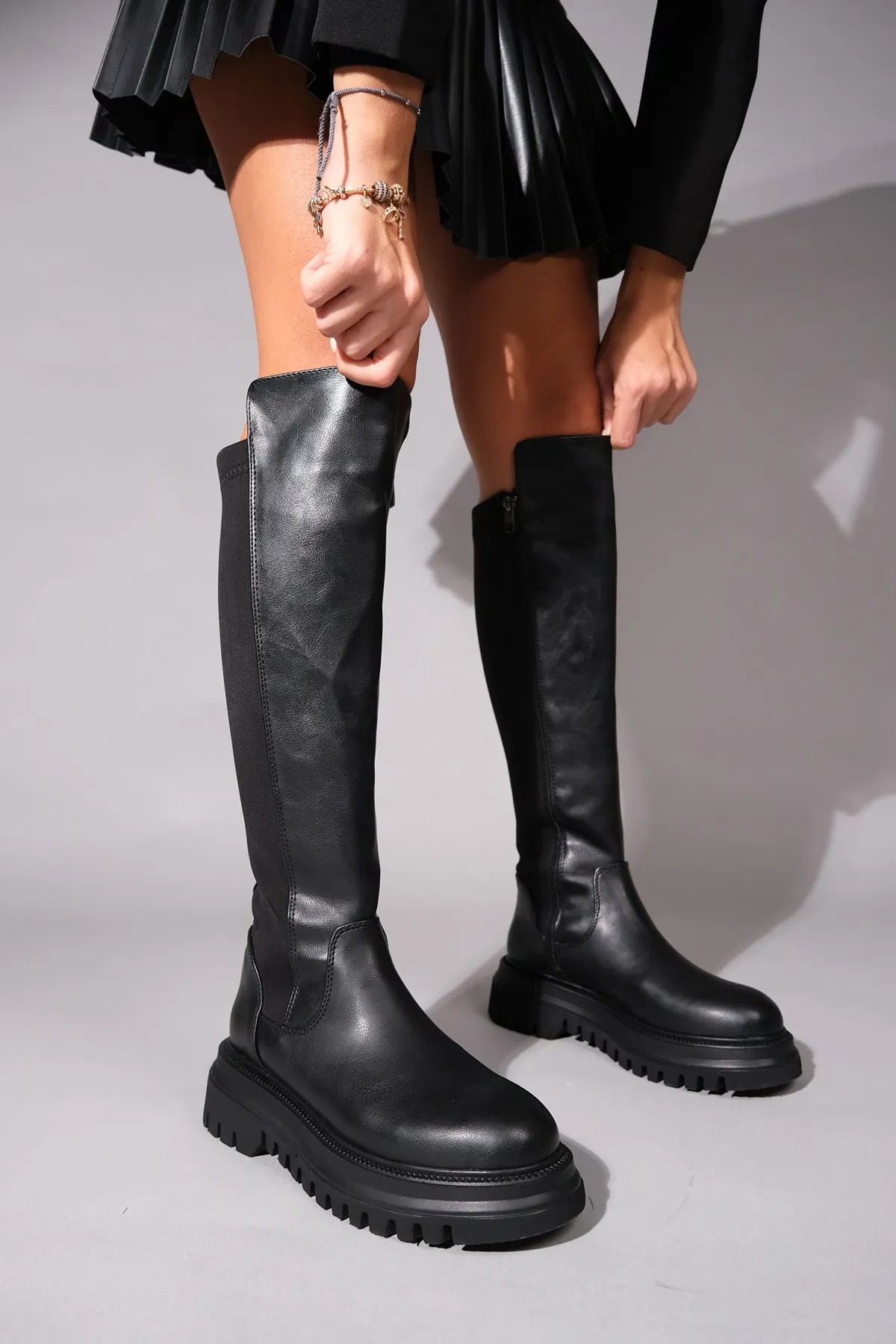 LuviShoes  Shadow Black Damenstiefel