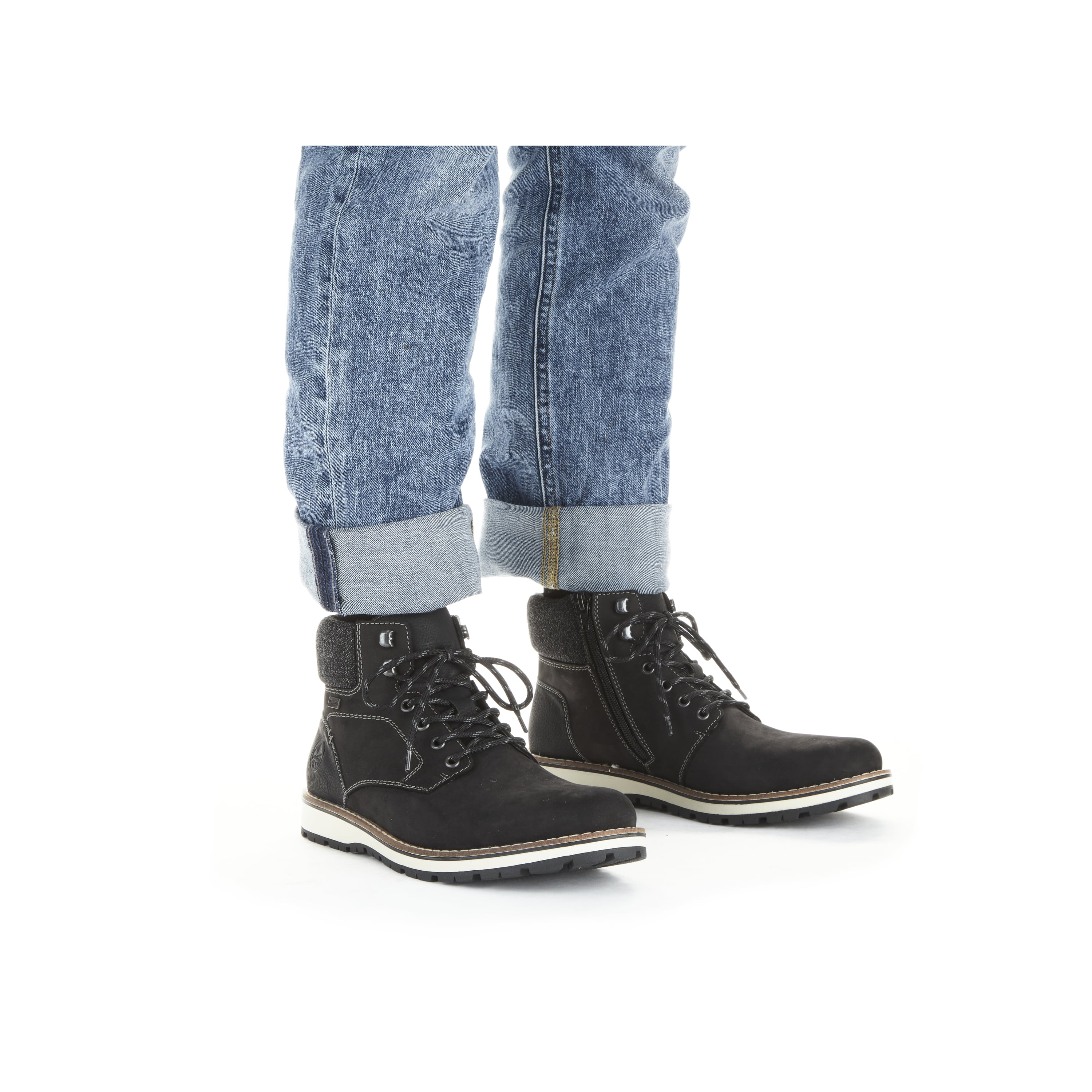 Rieker Herren Schnürstiefel tiefschwarz