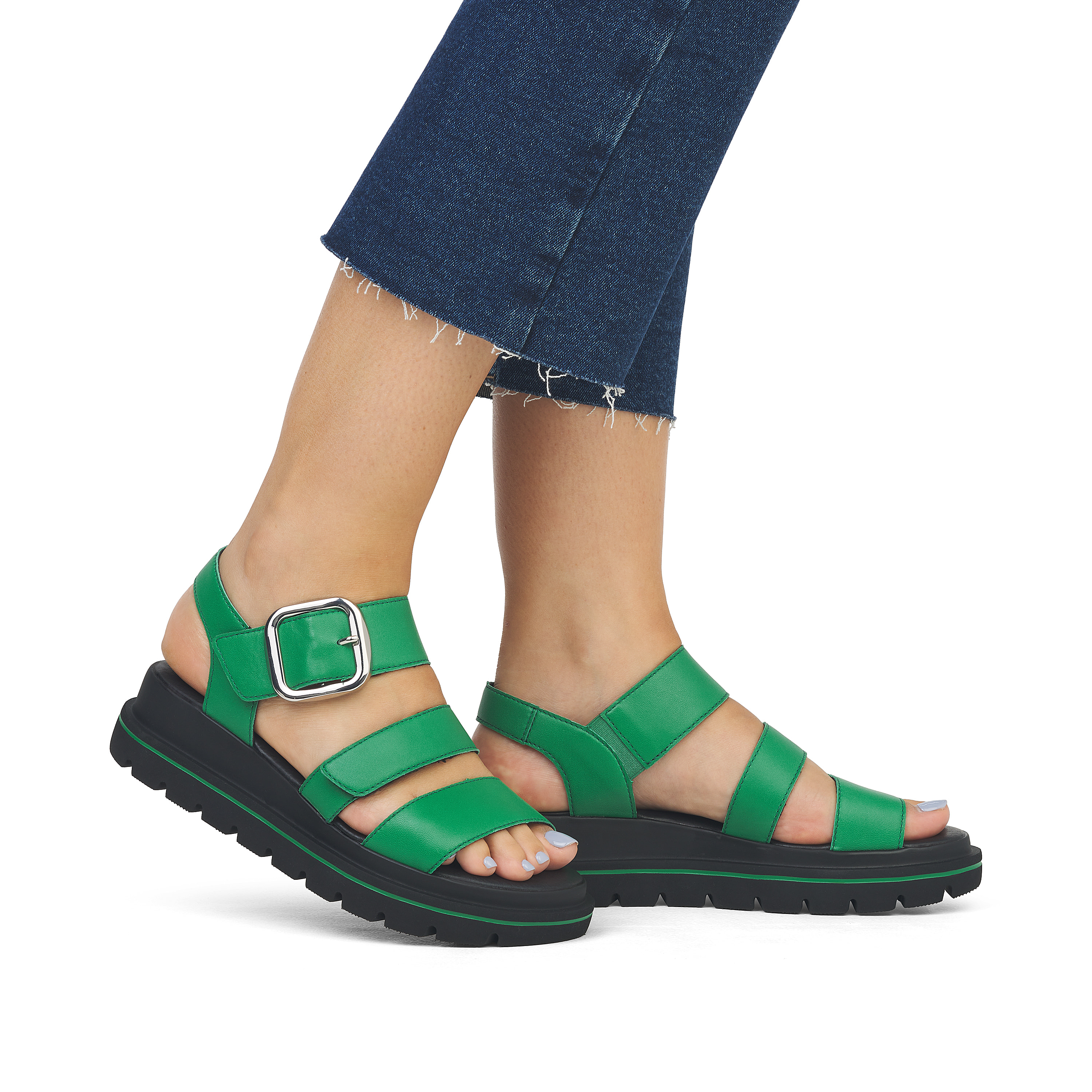 Rieker Damen Riemchensandalen smaragd green