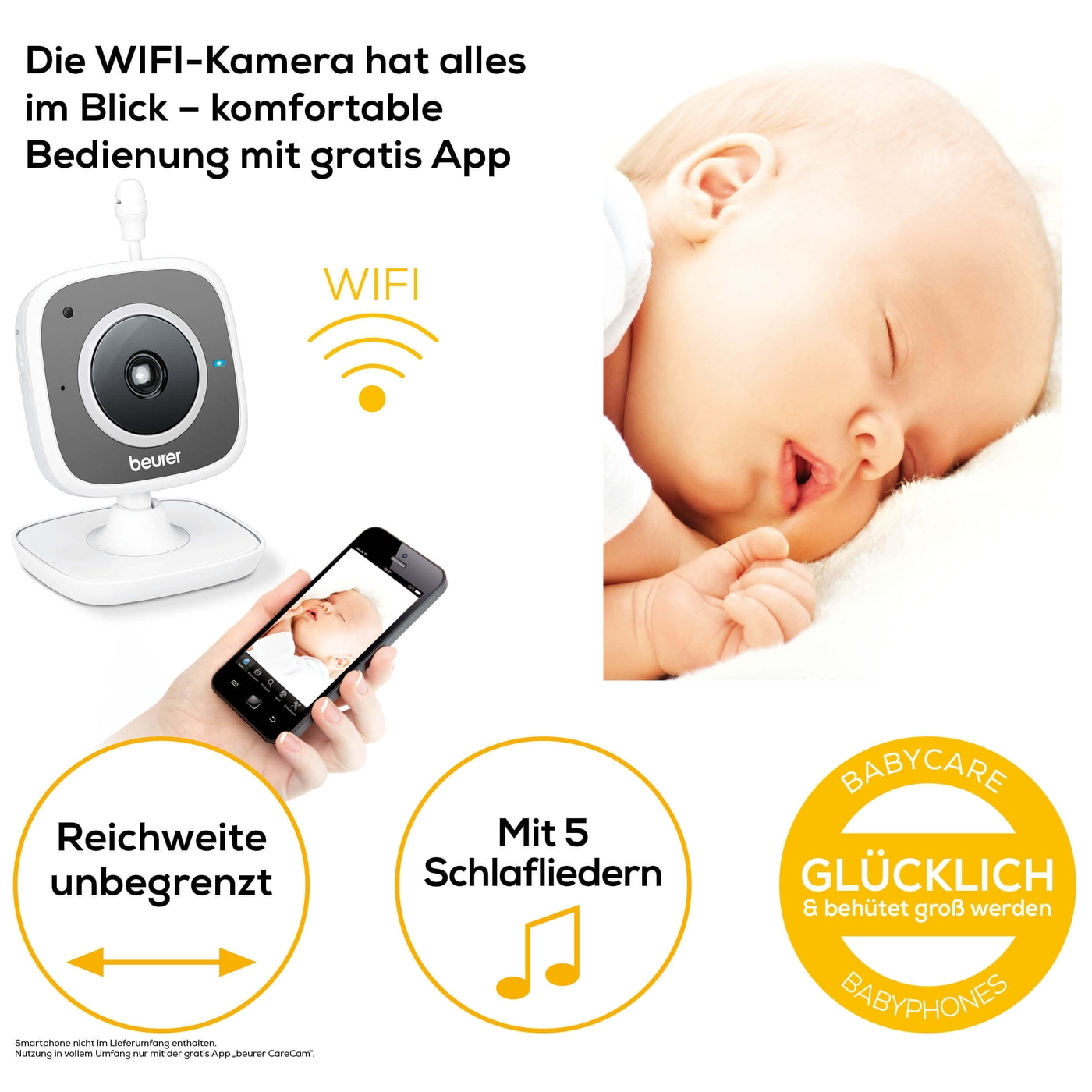 Beurer Baby Care Monitor BY 88 Smart-Jederzeit sehen und hören, was zu Hause los ist