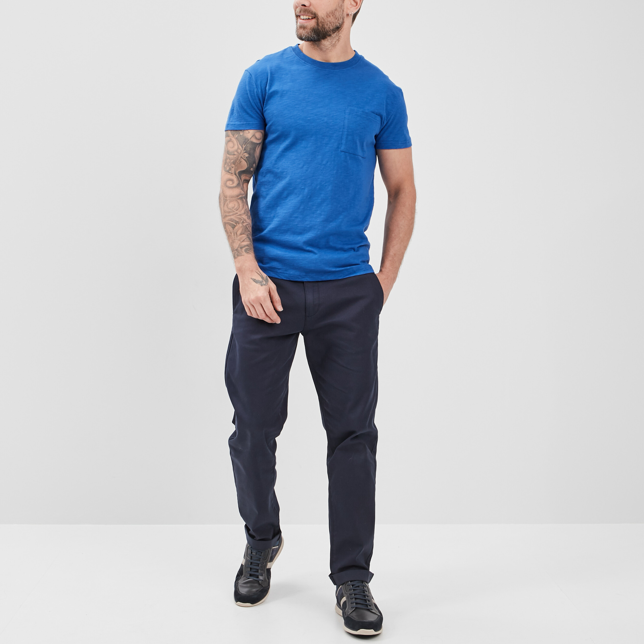 T-shirt manches courtes bleu roi homme | La Halle