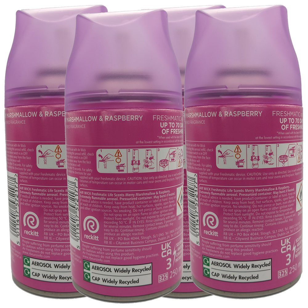 Air Wick Raumduft Merry Marshmallow & Raspberry / Marshmallow & Himbeere (4 x 250ml, 4-St), Freshmatic Nachfüller