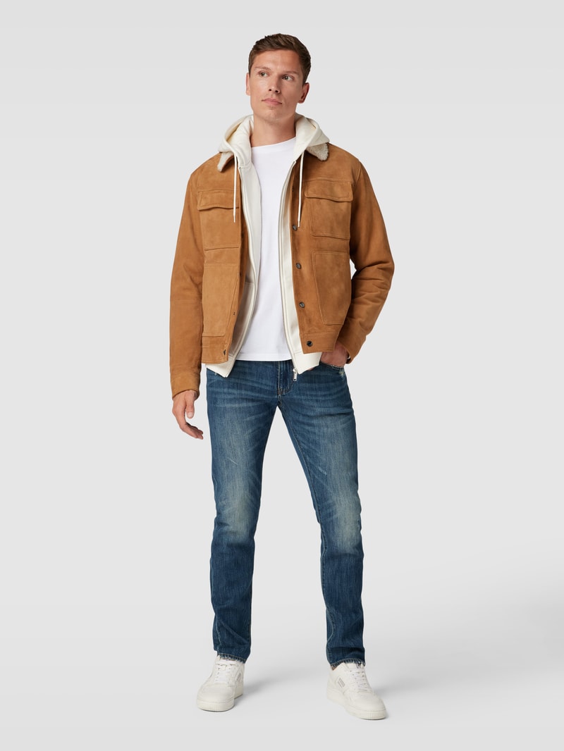 Slim Fit Jeans im Used-Look in blau