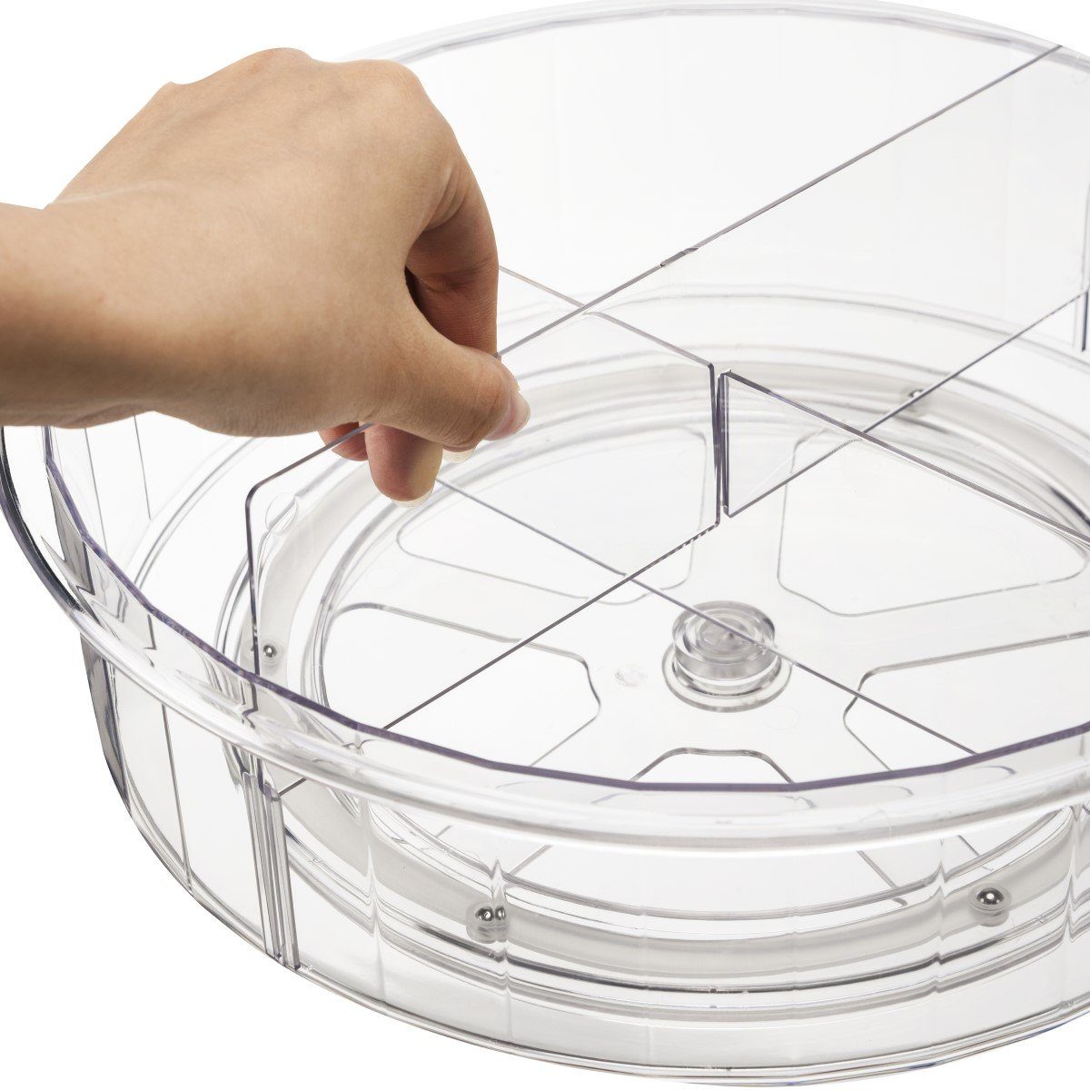 Creliv Gewürzregal Drehbar, 30cm Drehteller, Gewürzkarussell bis zu 4 Fächer, 360° Drehbar
