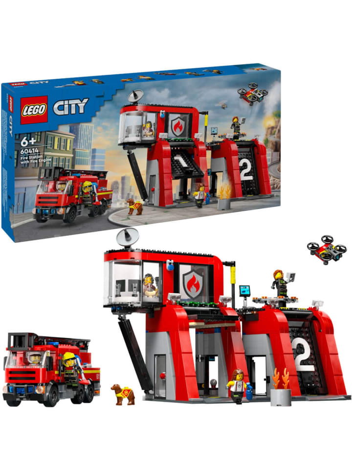 LEGO City Feuerwehrstation mit Drehleiterfahrzeug in Mehrfarbig ab 6 Jahre günstig kaufen onesize