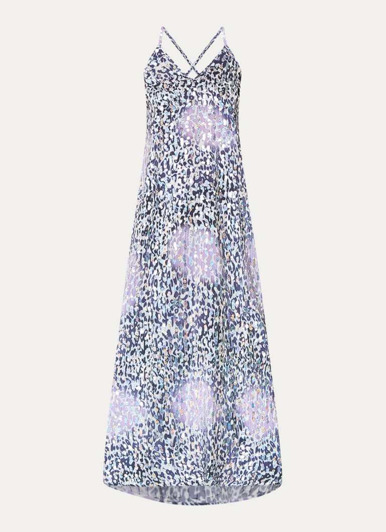 Essentiel Antwerp Maxi dress with leopard print and sequins
