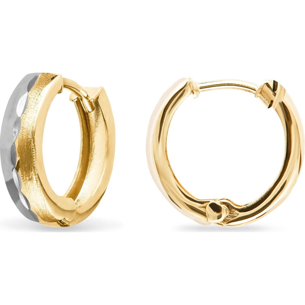 FAVS Créoles 585 Or jaune, 585 Or blanc Boucles d'oreilles