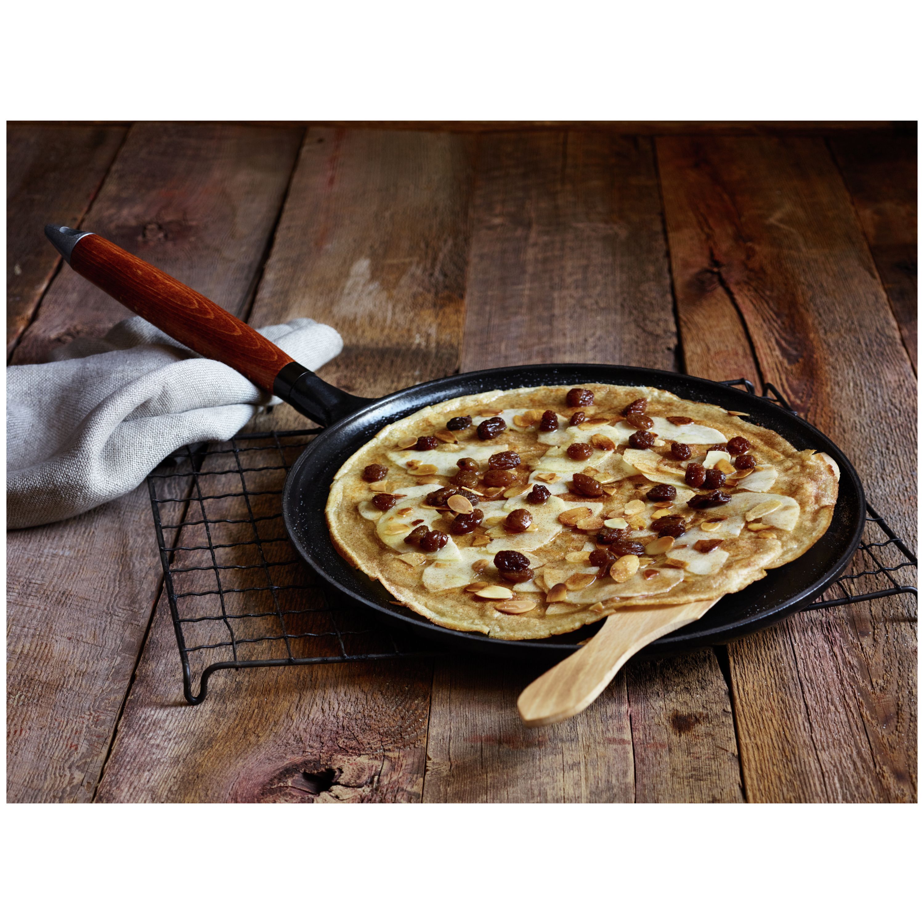 Pfannkuchenpfanne 28 cm, Gusseisen, Schwarz