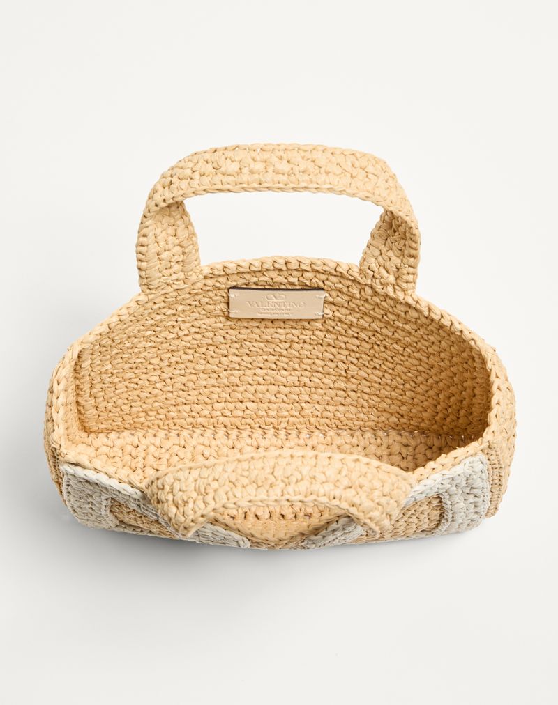 Valentino Garavani Viva Superstar Lille Raffia indkøbstaske