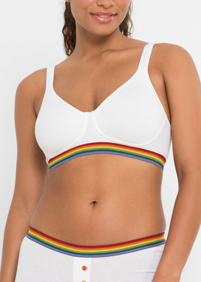 Pride BH ohne Bügel mit Baumwolle (2er Pack)