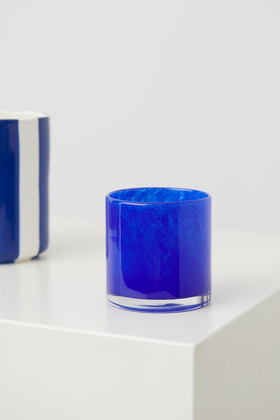 Glass m candle holder