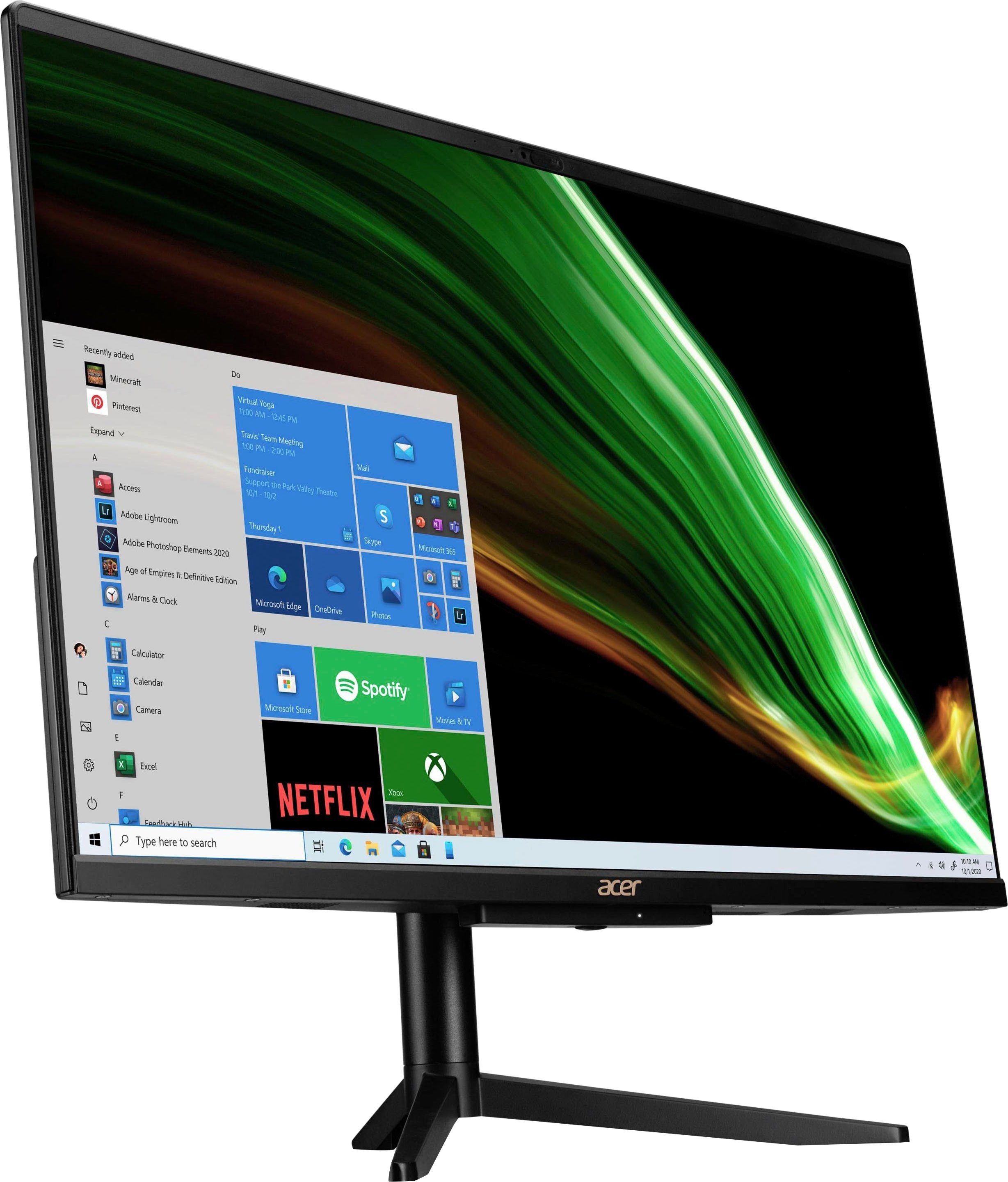 Acer Aspire C24-1600 All-in-One PC (23,8 Zoll, Intel Pentium N6005, UHD Graphics, 8 GB RAM, 512 GB SSD, Luftkühlung)