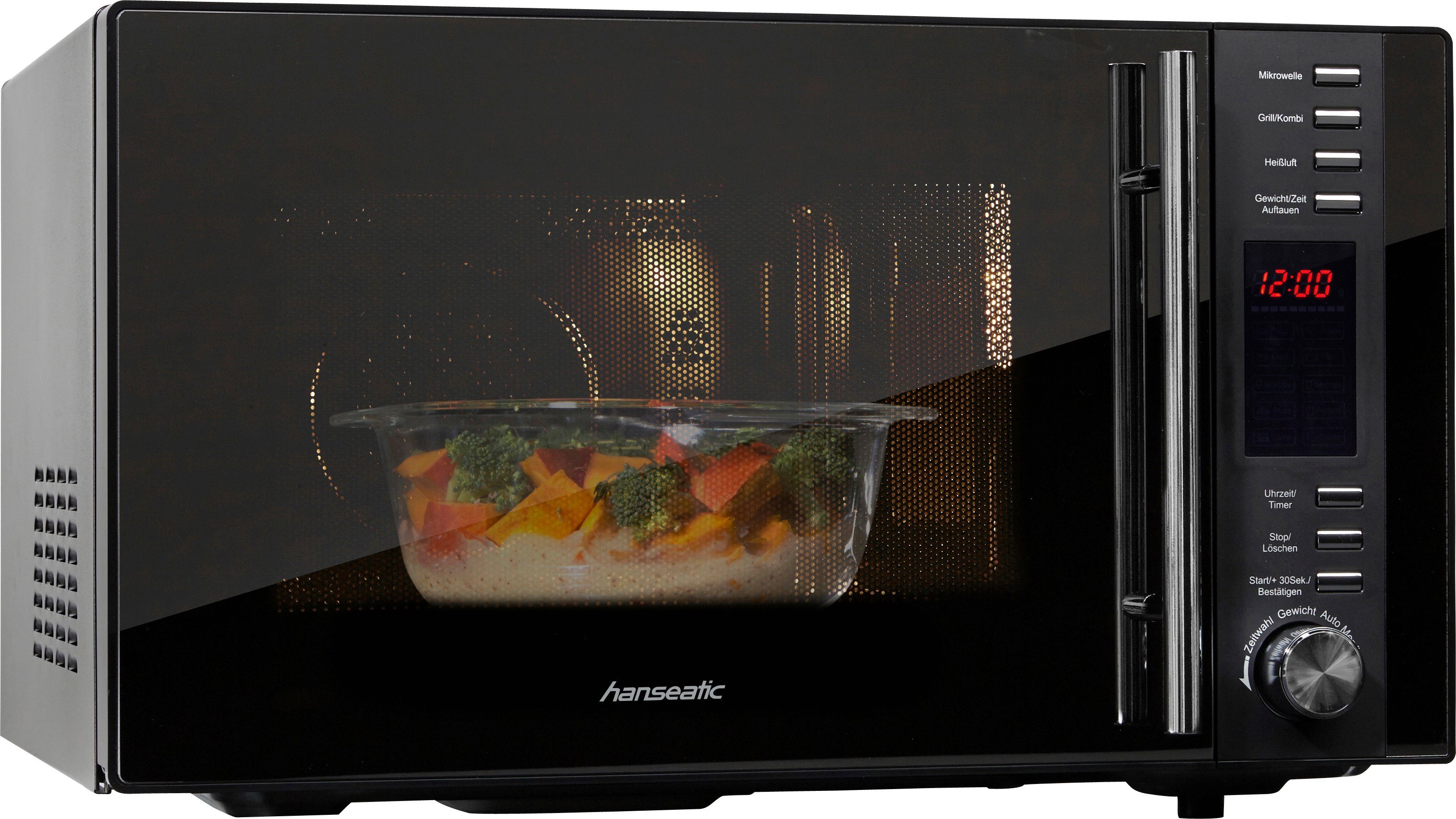Hanseatic Mikrowelle AC925EBL, Grill, Heißluft, Mikrowelle, 25 l