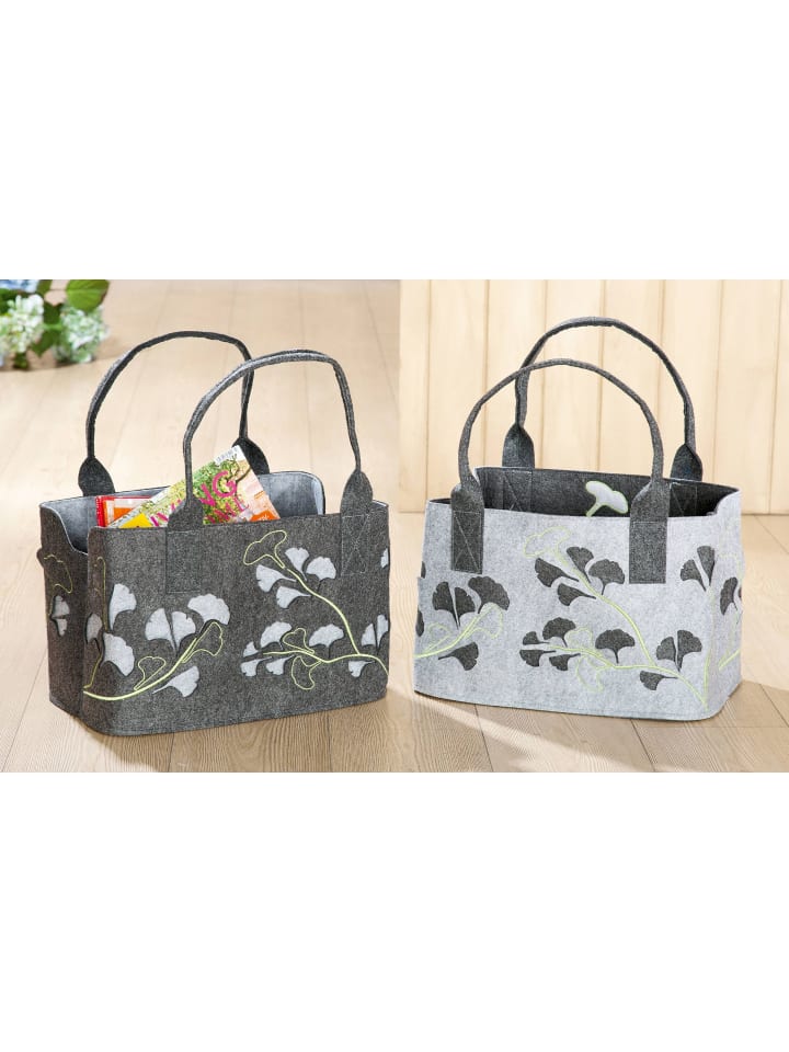 GMD Living 2er Set Filztasche Lotus Laser in Hellgrau & Dunkelgrau günstig kaufen onesize