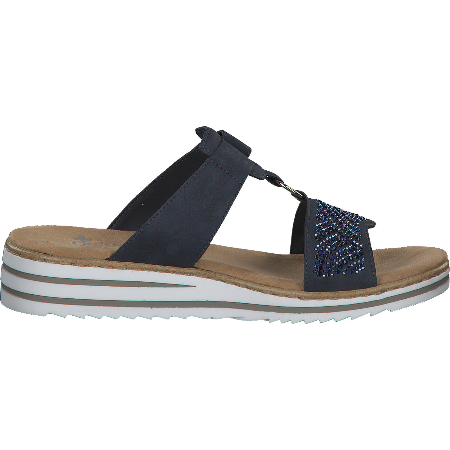 Rieker V0620, Plateau-Pantoletten, Damen, nightblue