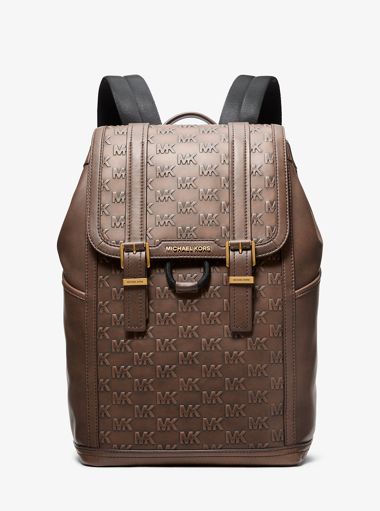 Colby Medium Logo Preget Brunert Skinnryggsekk - SJOKOLADE
