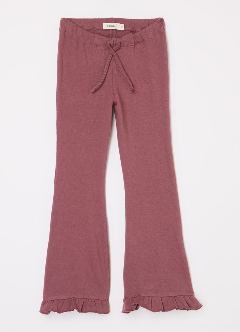 Pantaloni evazați Lil' Atelier NMF Horo din bumbac organic