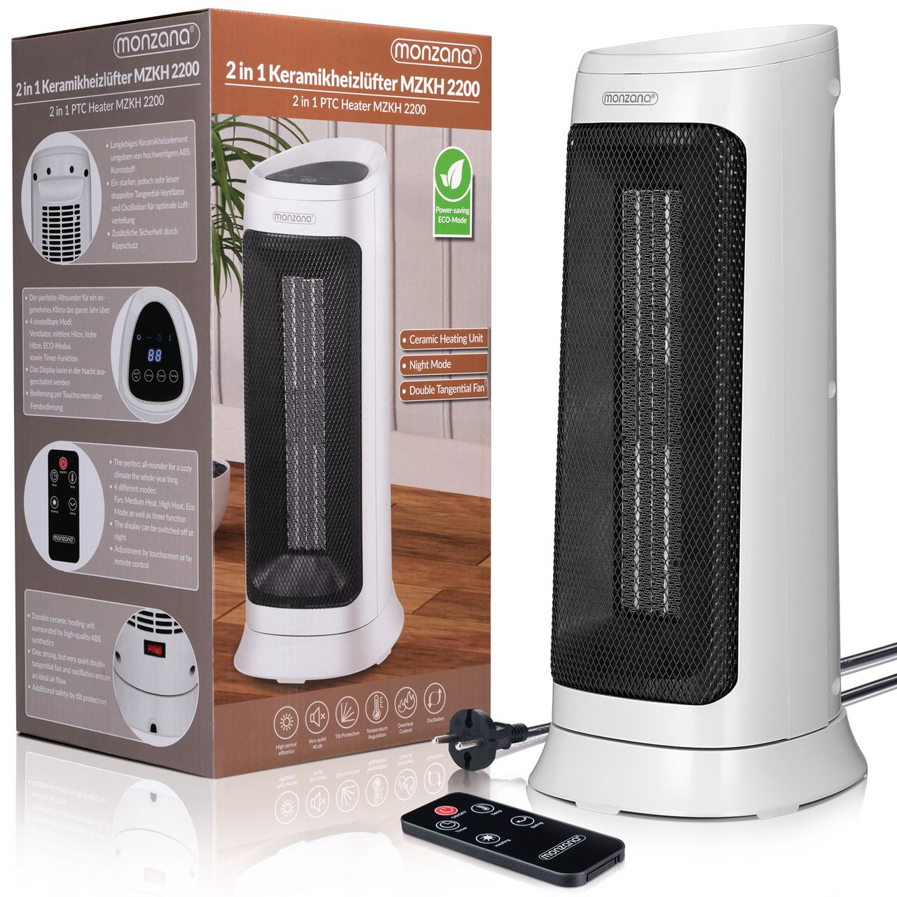 Casaria monzana® Keramikheizlüfter MZKH2200 weiß