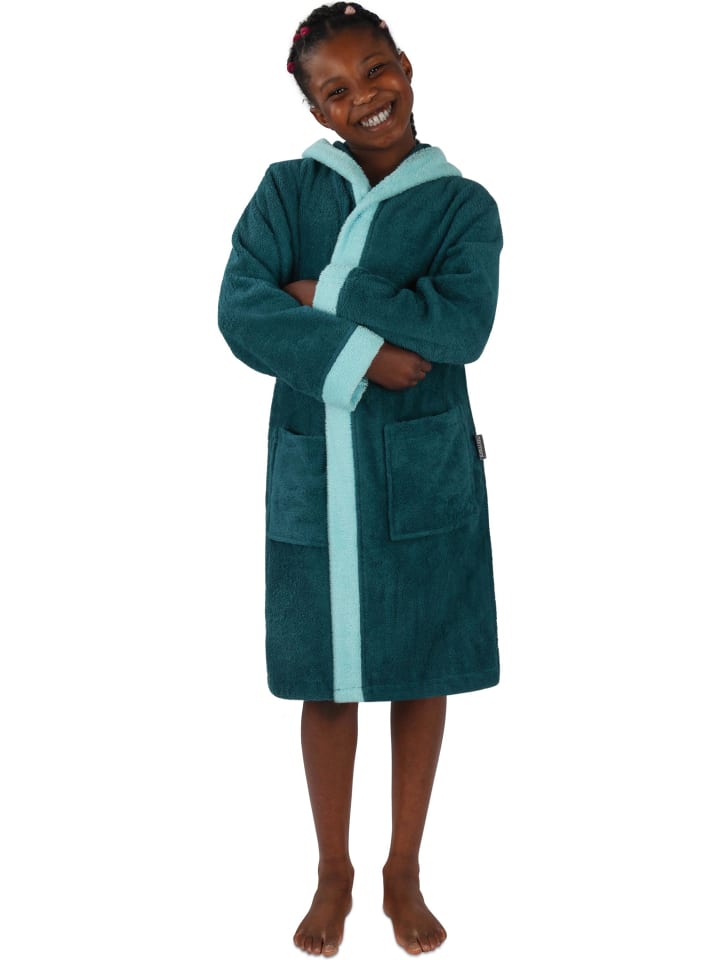 normani Kinder Bademantel aus Bio-Baumwolle Elounda in Blau günstig kaufen