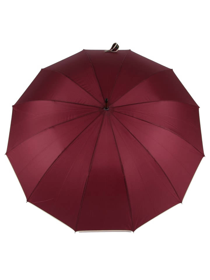 COFI 1453 Stockregenschirm Stockschirm Regenschirm Holzgriff mit Fiberglasstange in Weinrot günstig kaufen onesize