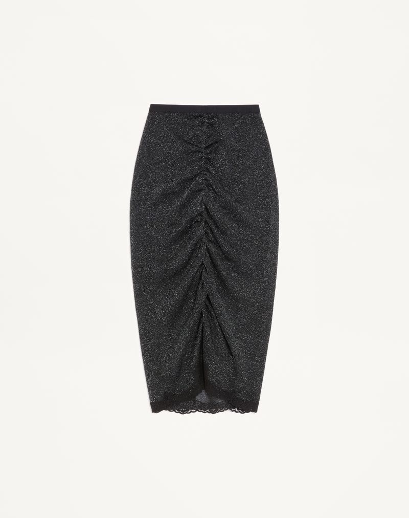 Saia midi de malha lurex