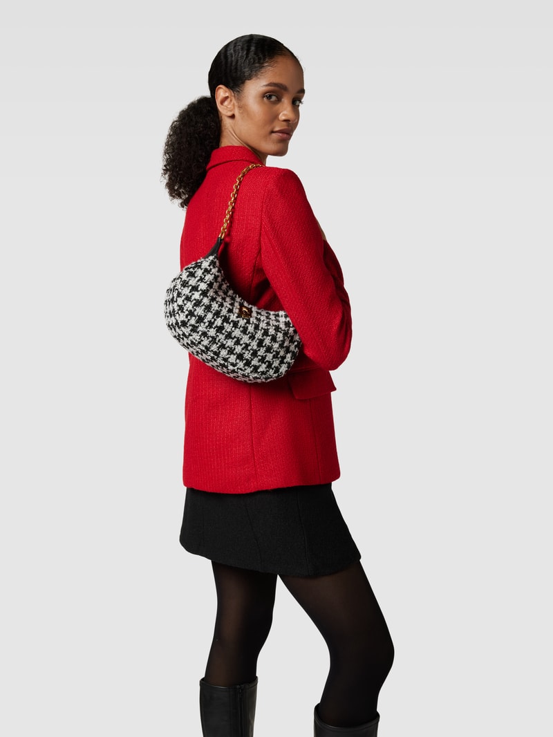 Pochette mit abnehmbarem Schulterriemen in schwarz