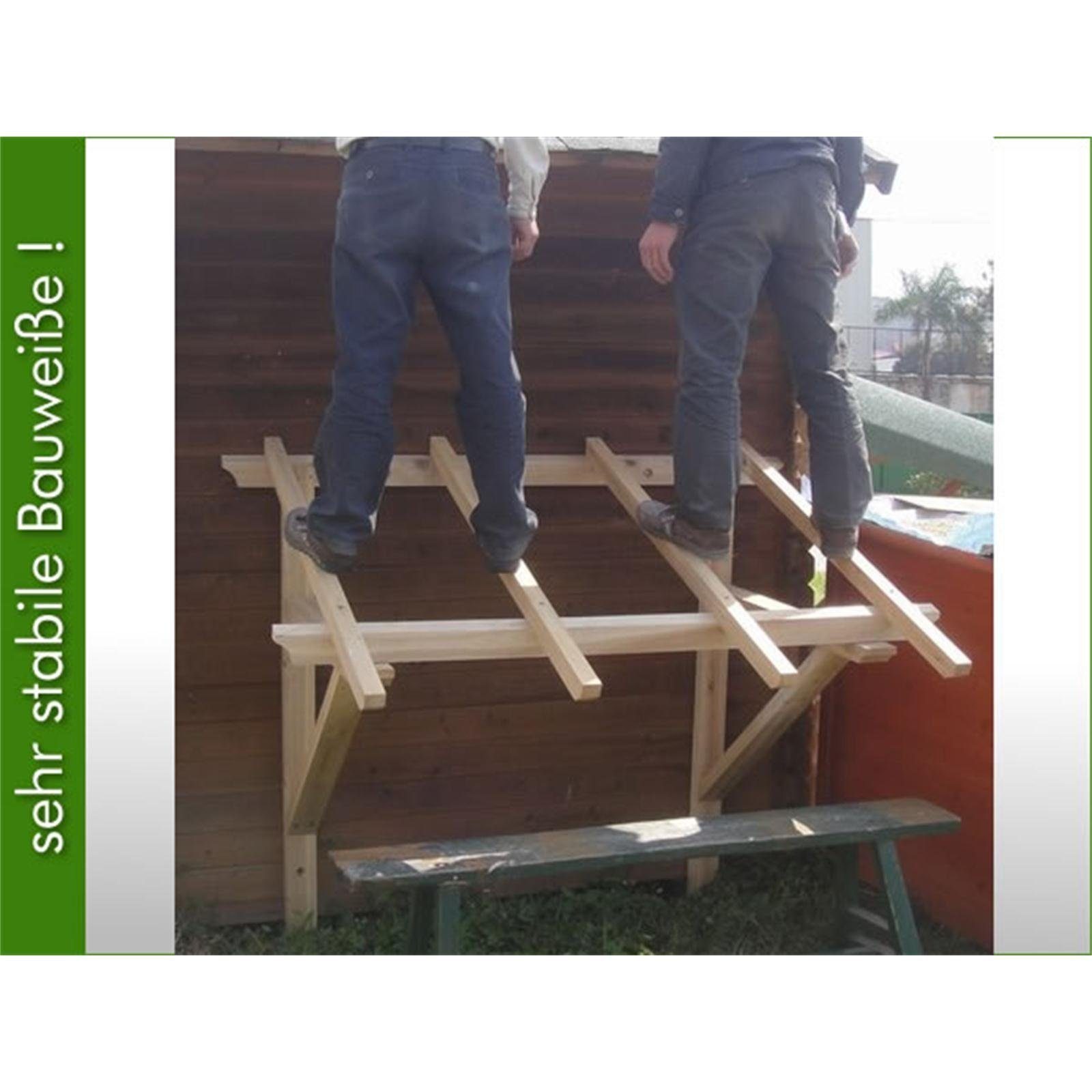 Melko Pultvordach Haustürvordach Überdachung Türdach aus Holz 205 cm Pultvordach 2050 mm NEU (Stück), Unbehandelt