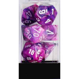 Festive Violet with White 7-Würfel Set (Menagerie)