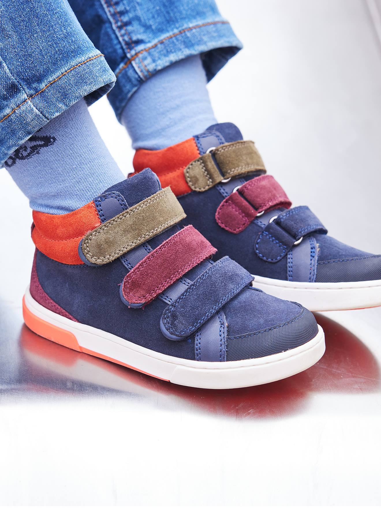 Vertbaudet Kinder High-Sneakers, Anziehtrick - marine