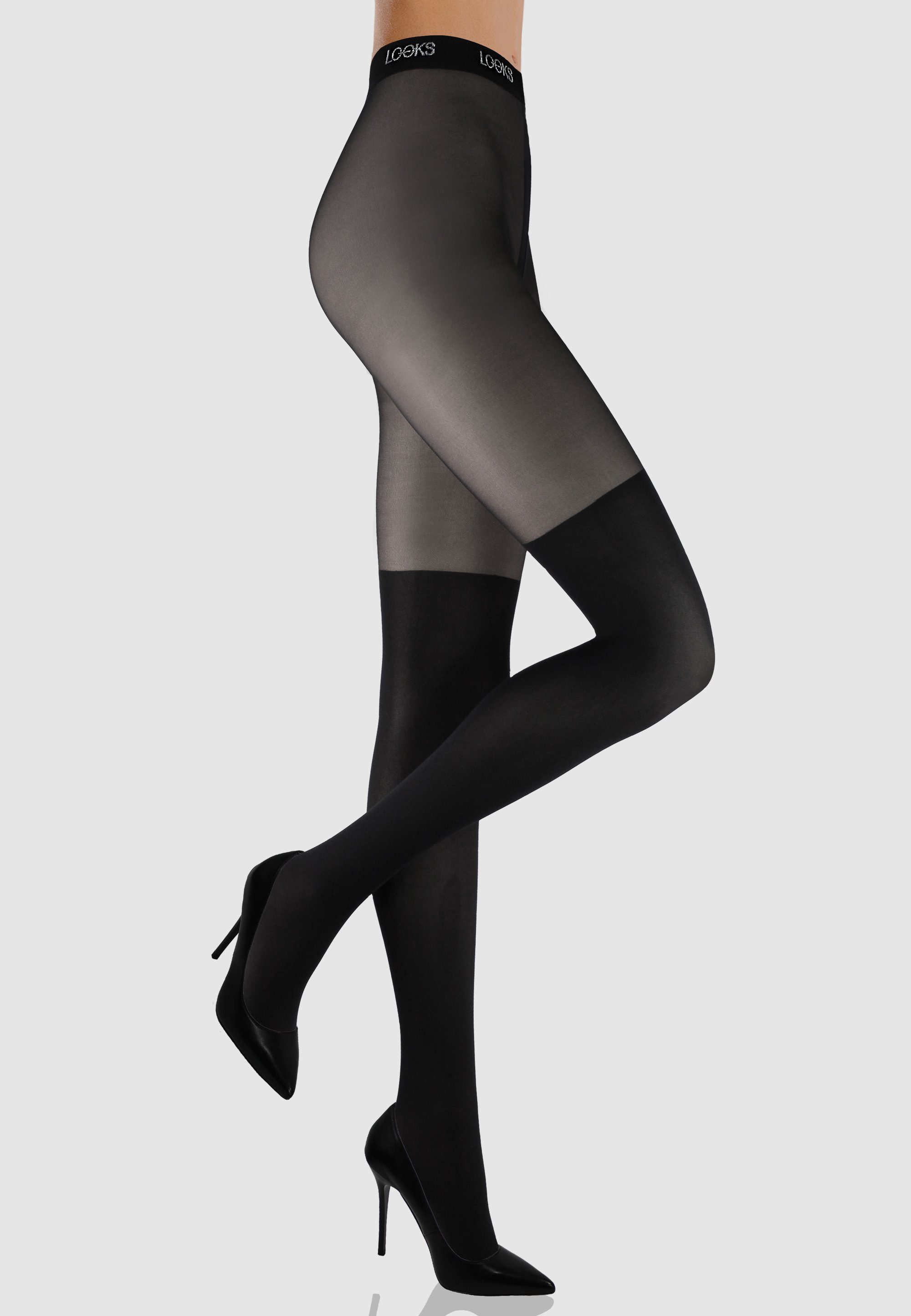 LOOKS by Wolfgang Joop Feinstrumpfhose LOOKS Overknee-Optik (2 St) im 2er Pack