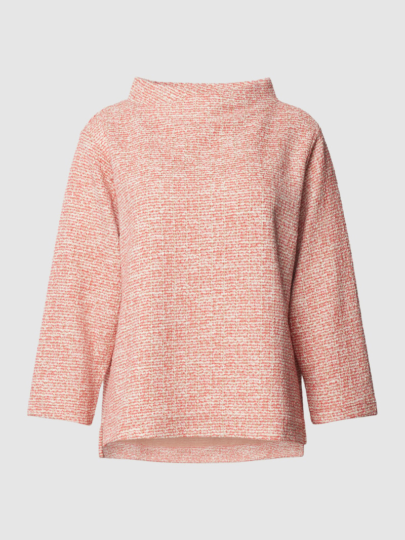Sweatshirt mit drapiertem Stehkragen Modell 'Guponna' in koralle
