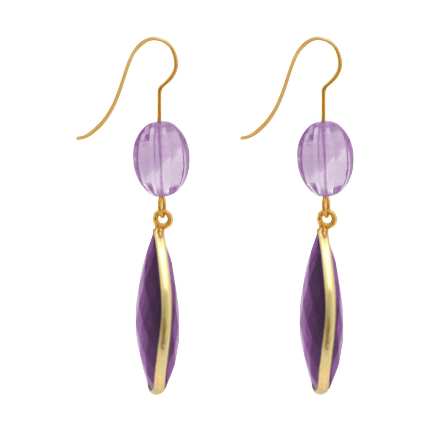 Ohrringe 'Lila. lavendel Amethyst Tropfen'