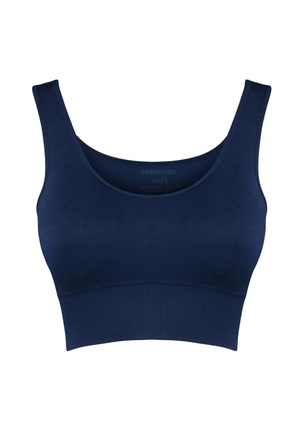 Trendyol Collection  Nahtloser/nahtlos unterstützter/formender gestrickter Sport-BH in Dunkelblau TWOAW23SS00019