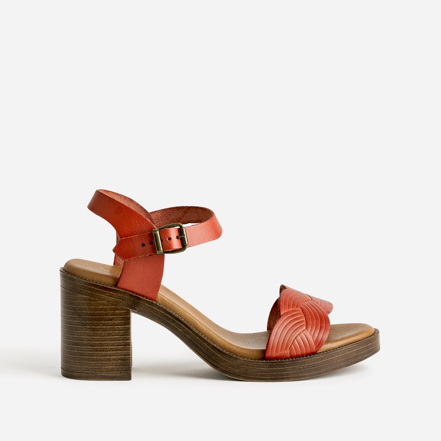 Sandale terracotta en cuir