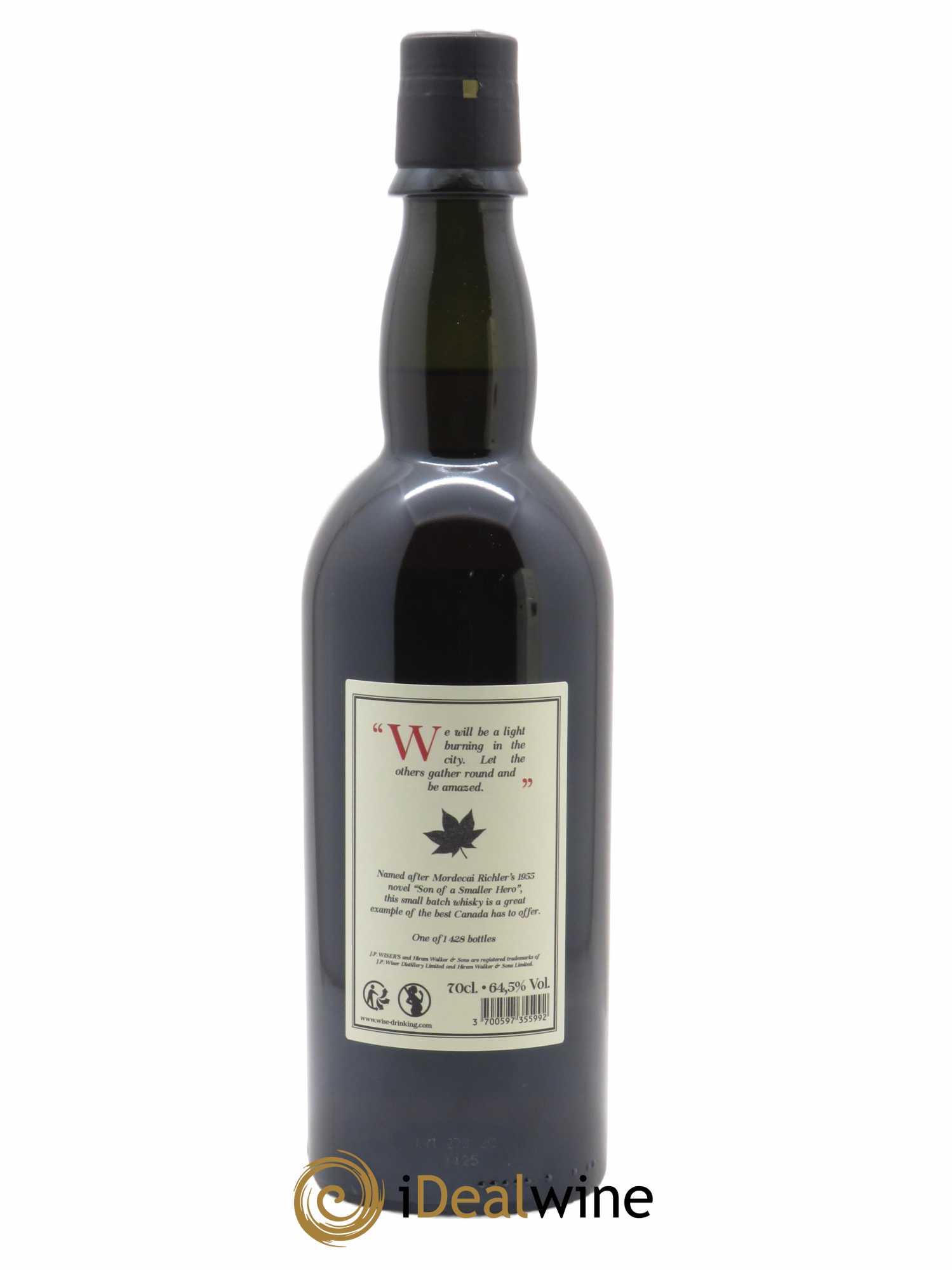 Whisky JP Wiser's Ex Libris Smaller Hero (70cl) 1998 - Lot de 1 Bouteille