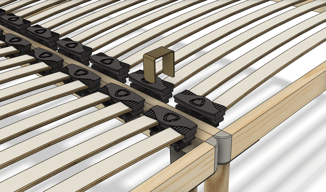 Coemo Hochwertiges Bettgestell mit Lattenrost DORADO 90 x 200 cm Massivholz Buche